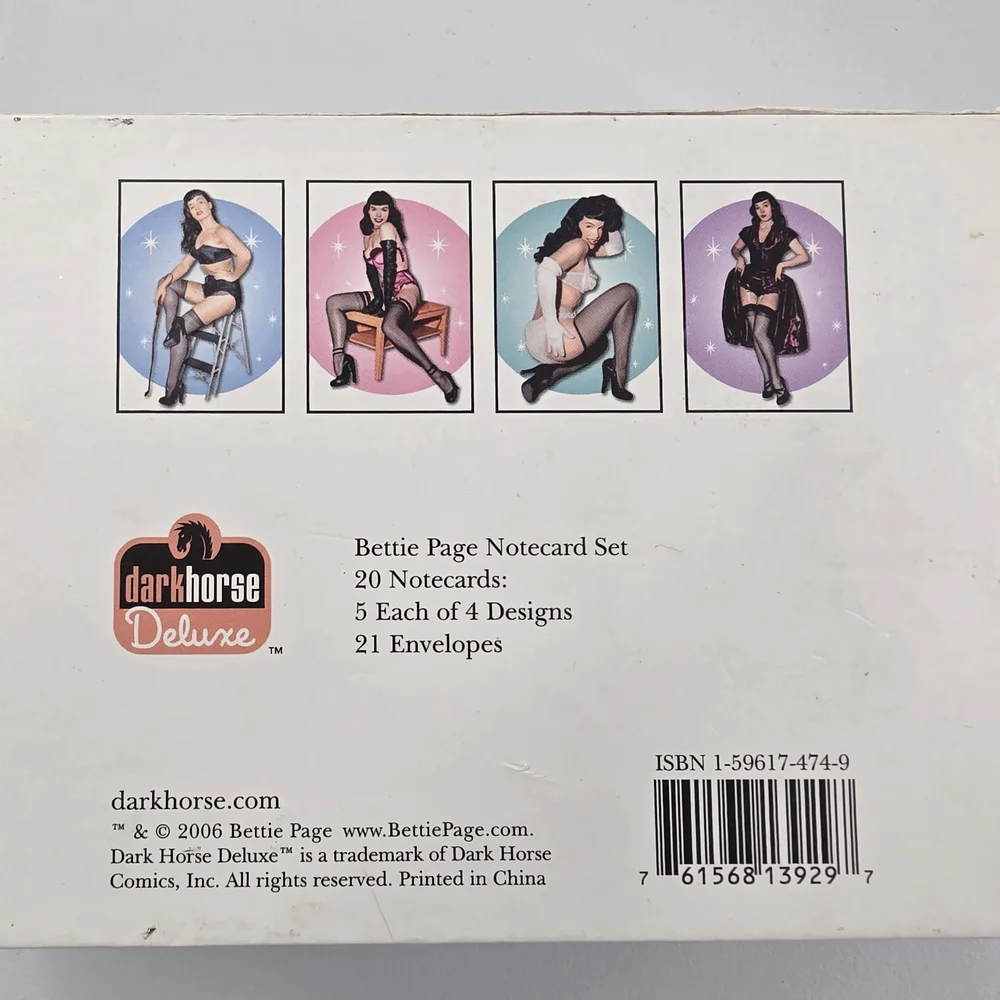 NEW Vintage 2006 Bettie Page Pinup Notecard Set New In Box 3161-D